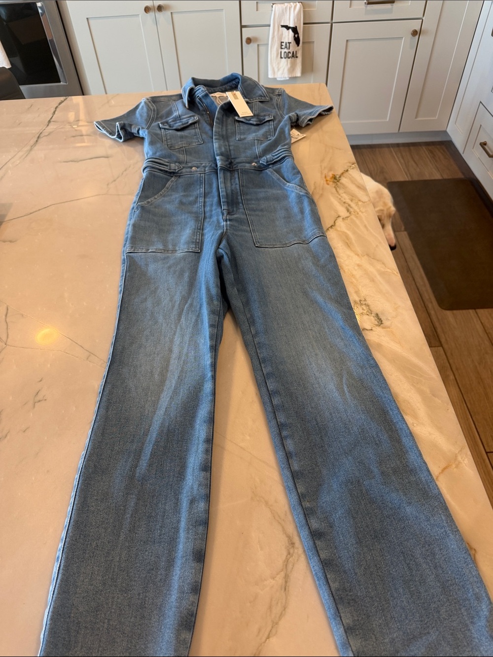 ✈️Good American Light Blue Denim Jumpsuit Romper - Picture 2 of 10